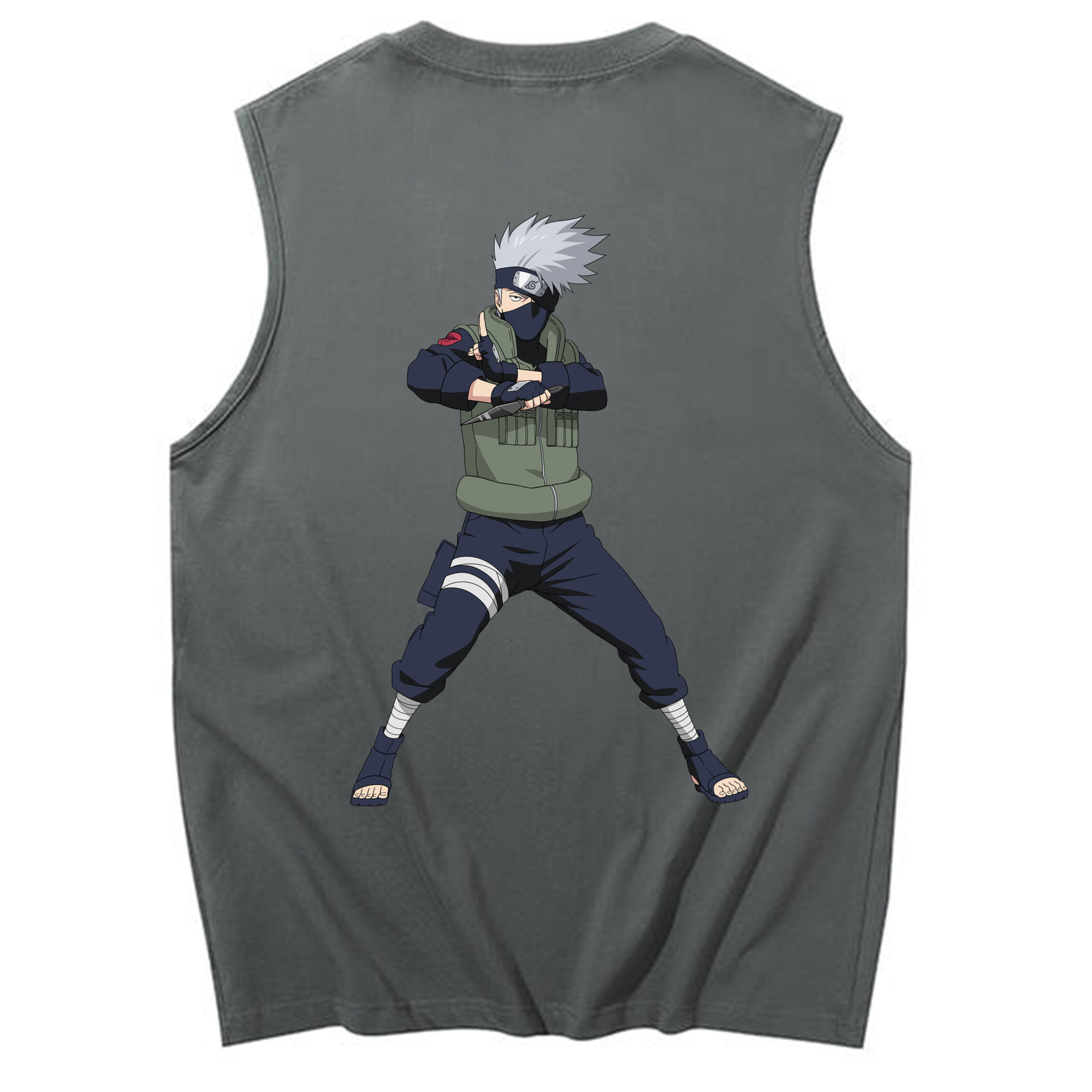（画像用） NARUTO -ナルト- はたけ カカシ Hatake Kakashi コットン100％タンクトップ（背面プリント）
